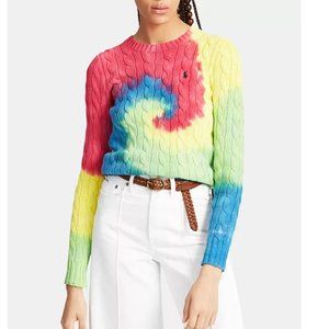 Ralph Lauren Tie-Dye Cable-Knit Sweater